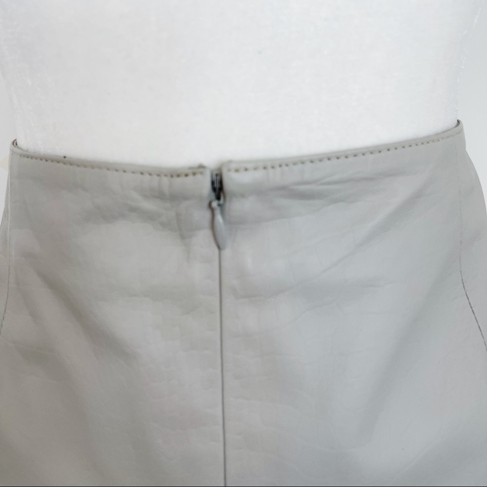 NWT By MALENE BIRGER Gray Embossed Leather Pencil Skirt - Picture 7 of 13